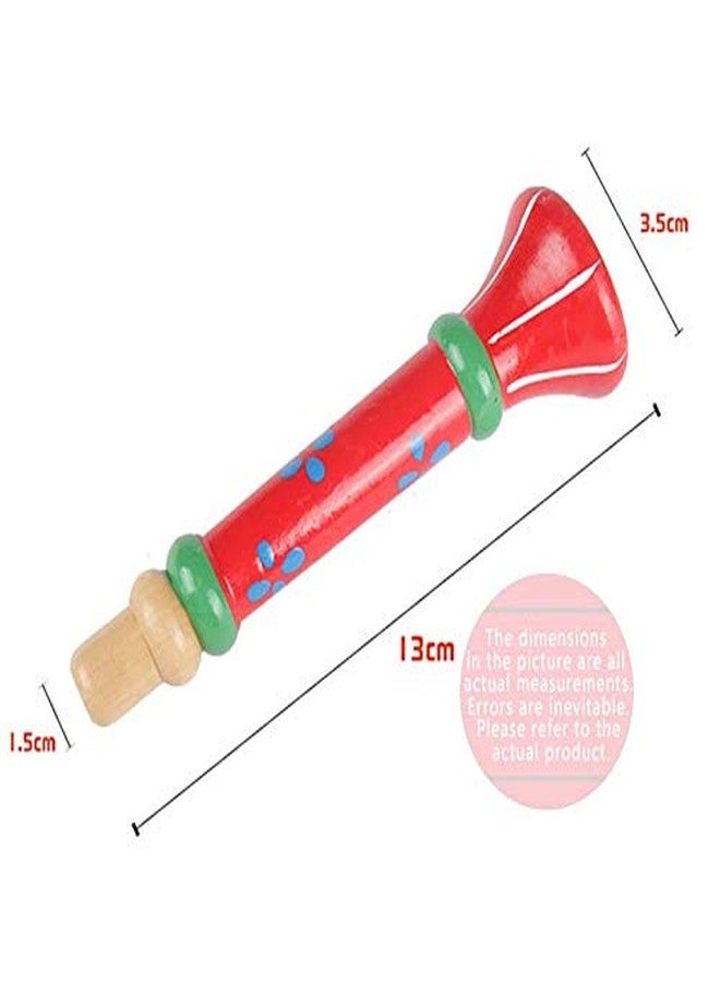 Tovip 3Pcs Wood Musical Instrument Toys Small Buglet Wooden Vertical Whistle Small Speakers Trumpet Toy Children Toy(Random) - Image 5